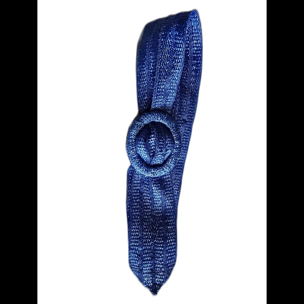 Vintage Straw Royal Blue Waist Belt
